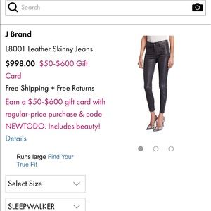 Leather like pants. J Brand size 26